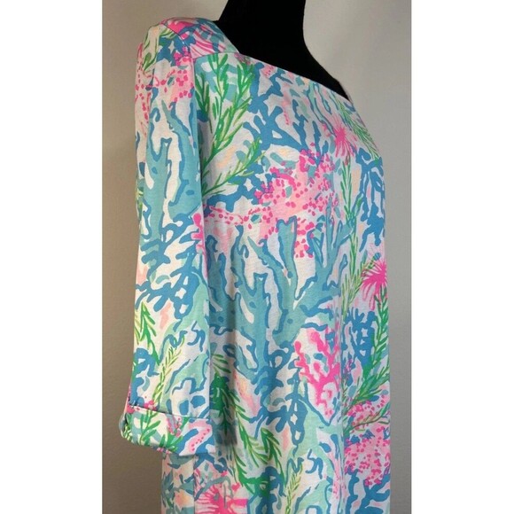 Lilly Pulitzer Bailee Multi Coral Bay 100% Cotton Dress Size Large (12/14) - Picture 11 of 13